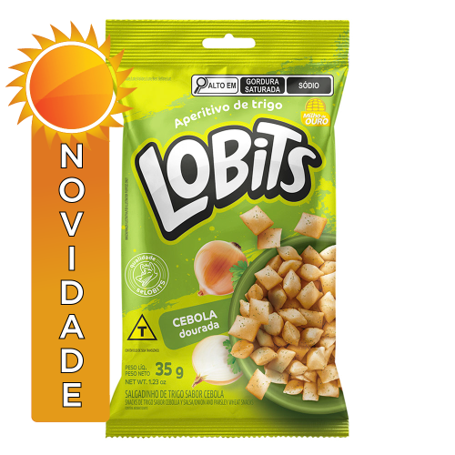 SALGADINHO DE TRIGO LOBITS 35GR CEBOLA DOURADA - CX COM 20 UN