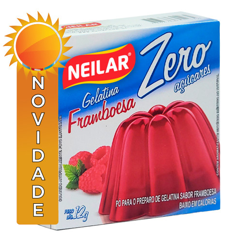 GELATINA ZERO AÇÚCARES NEILAR 12GR FRAMBOESA - CX COM 24 UN