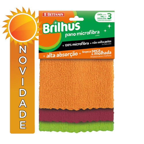 PANO MICROFIBRA BRILHUS BETTANIN C/ 3UN 3 CORES - UNIDADE