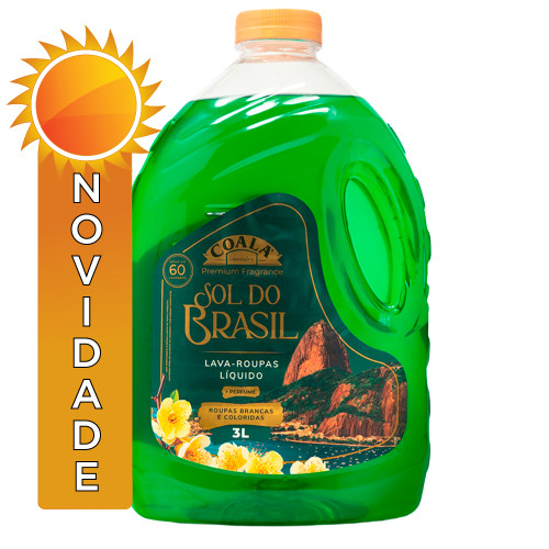 LAVA ROUPAS LÍQUIDO COALA 3 LITROS SOL DO BRASIL - CX COM 4 UN