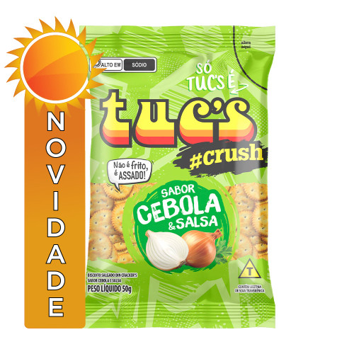 BISCOITO TUC'S CRUSH 50GR CEBOLA & SALSA - CX COM 48 PC