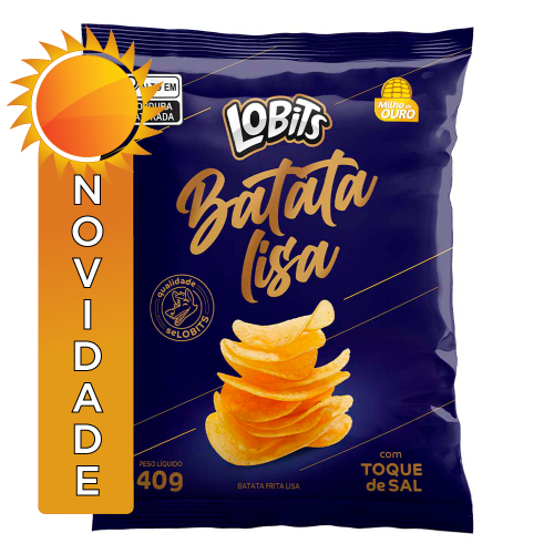 BATATA LISA LOBITS 40GR ORIGINAL COM TOQUE DE SAL - CX COM 30 UN