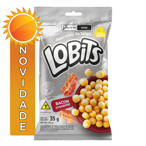 SALGADINHO DE TRIGO LOBITS 35GR BACON CROCANTE - CX COM 20 UN