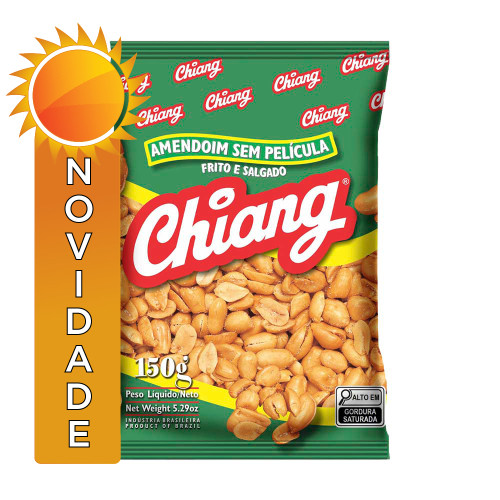 AMENDOIM SEM PELE CHIANG 150GR TRADICIONAL - CX COM 12 PC