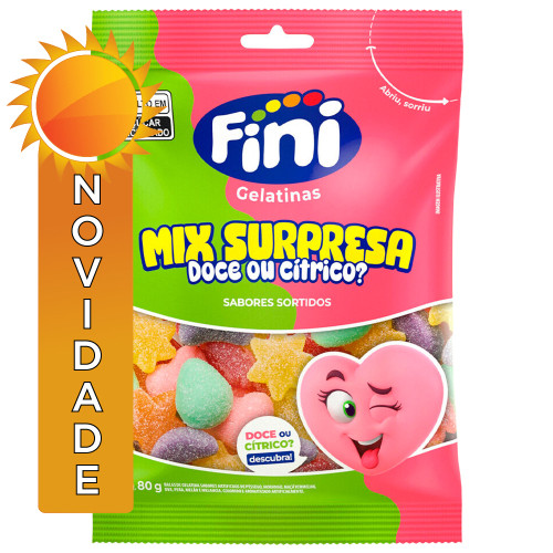 BALA DE GELATINA FINI 80GR MIX SURPRESA - CX COM 12 UN