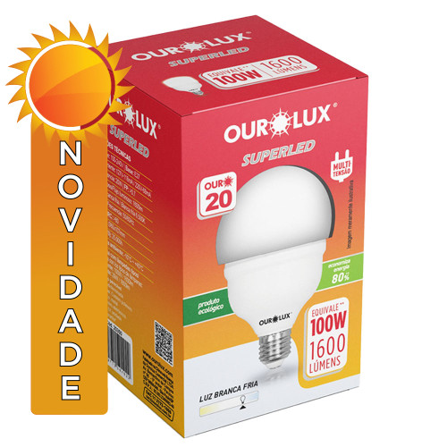 LÂMPADA SUPERLED OUROLUX BIVOLT 20 W - CX COM 10 UN
