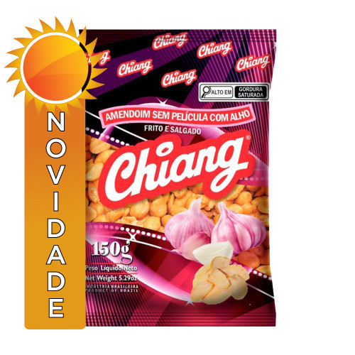 AMENDOIM SEM PELE CHIANG 150GR COM ALHO - CX COM 12 PC