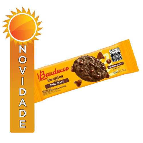 COOKIES BISCOITO BAUDUCCO 60GR CHOCOLATE - CX COM 45 UN