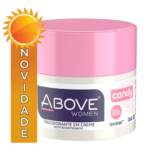 DESODORANTE EM CREME ABOVE 48H 50GR CANDY - CX COM 12 UN