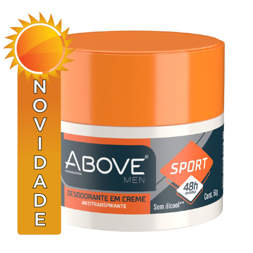 DESODORANTE EM CREME ABOVE 48H 50GR SPORT - CX COM 12 UN