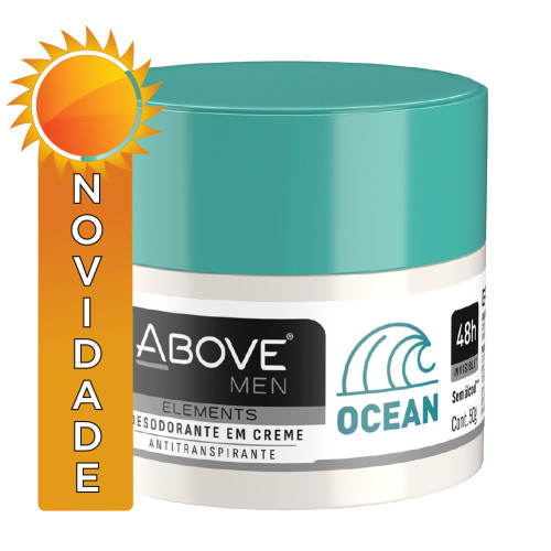 DESODORANTE EM CREME ABOVE 48H 50GR ELEMENTS OCEAN - CX COM 12 UN