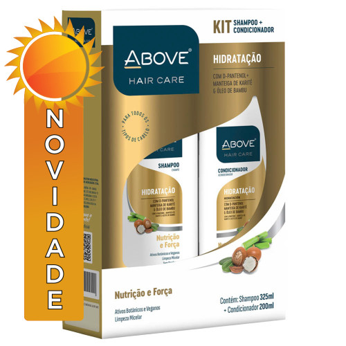 KIT ABOVE SHAMPOO 325ML/CONDICIONADOR 200ML HIDRATAÇÃO - UNIDADE