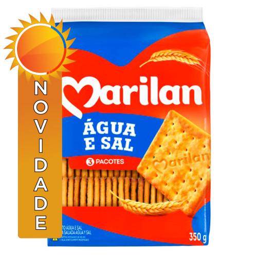 BISCOITO MARILAN 350GR ÁGUA E SAL - CX COM 27 UN