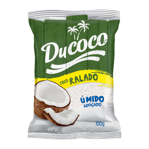 COCO RALADO DUCOCO ÚMIDO 100GR  ADOÇADO - CX COM 24 UN