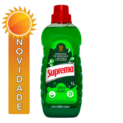 LAVA ROUPAS LÍQUIDO SUPREMA 1 LITRO ULTRA AÇÃO - CX COM 12 UN
