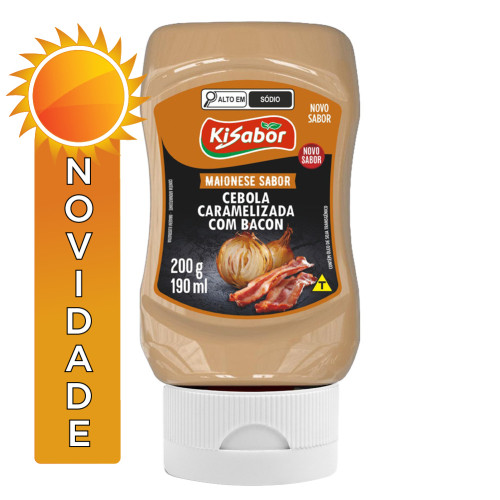 MAIONESE KISABOR 200GR CEBOLA CARAMELIZADA COM BACON - CX COM 12 UN