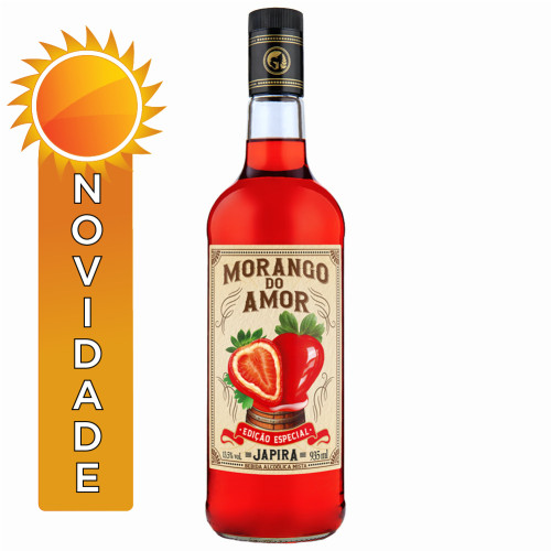 CACHAÇA JAPIRA 935ML MORANGO DO AMOR - CX COM 6 UN