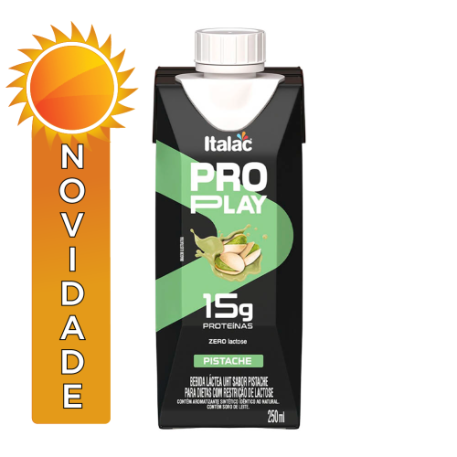 BEBIDA LÁCTEA ZERO PRO PLAY ITALAC 250ML PISTACHE - CX COM 12 UN