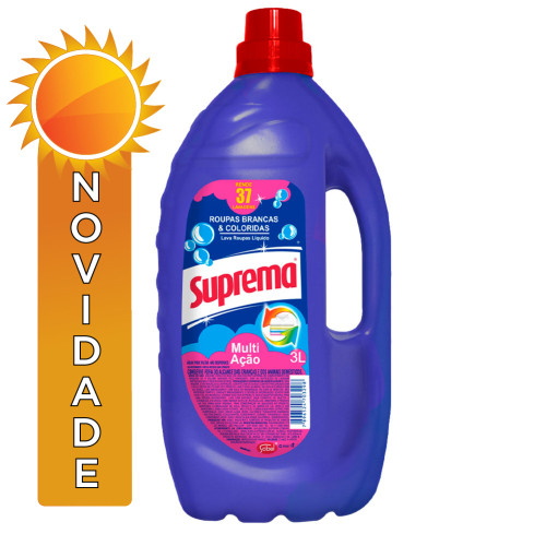 LAVA ROUPAS LÍQUIDO SUPREMA 3 LITROS MULTI AÇÃO - CX COM 6 UN