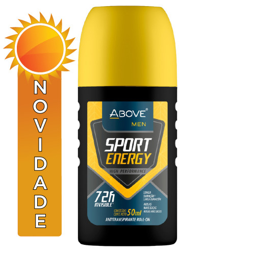DESODORANTE ROLL-ON ABOVE 72H 50ML SPORT ENERGY MEN - CX COM 12 UN