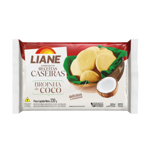 BISCOITO BROINHA LIANE 330GR COCO - CX COM 30 PC