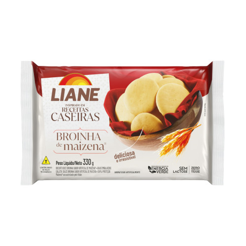 BISCOITO BROINHA LIANE 330GR MAIZENA - CX COM 30 PC