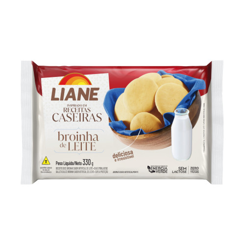 BISCOITO BROINHA LIANE 330GR LEITE - CX COM 30 PC