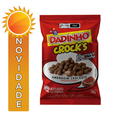 AMENDOIM DADINHO CROCK'S 90GR CHURRASCO DE PICANHA - CX COM 24 UN