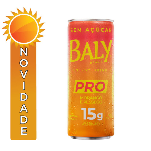 ENERGÉTICO BALY PRO 250ML MORANGO E PÊSSEGO - FD COM 6 UN