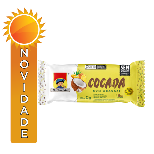 BARRINHA COCADA DA TERRINHA 22GR ABACAXI - DP COM 12 UN