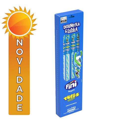 TUBES FINI GIGANTE 27GR DESENROLA E ESTIKA FRAMBOESA - DP COM 24 UN