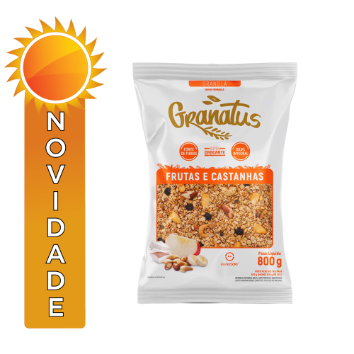 GRANOLA GRANATUS CASTANHA E FRUTAS 800GR - CX COM 12 PC