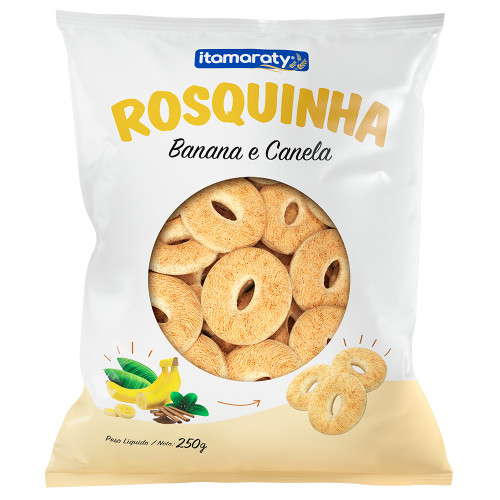 ROSQUINHA ITAMARATY 250GR  BANANA E CANELA - CX COM 12 UN