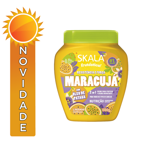 CREME PARA PENTEAR SKALA POTE 1 KILO MARACUJÁ RESISTÊNCIA E FORÇA - CX COM 6 UN