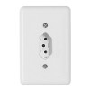 TOMADA ILUMI COM PLACA SIMPLES BRANCA - CARTELA COM 6 UN
