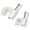 GRAMPO P/ FIXAR FIO COAXIAL C/15 BRANCO - CARTELA COM 10 UN